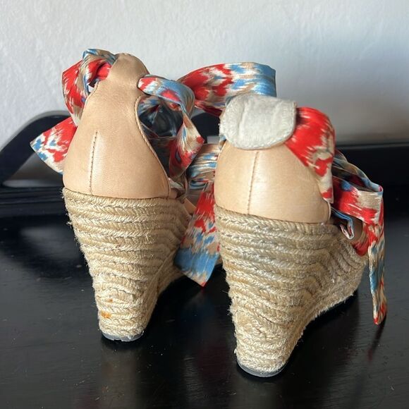 UGG® Lucianna 1000695 Open Toe Espardrille Wedge Heel Leather Sandals Sz 7.5 - Picture 5 of 11